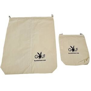 Playboy Golf Lot 2 Dust Golf Bags Small & Large Fabric Drawstring